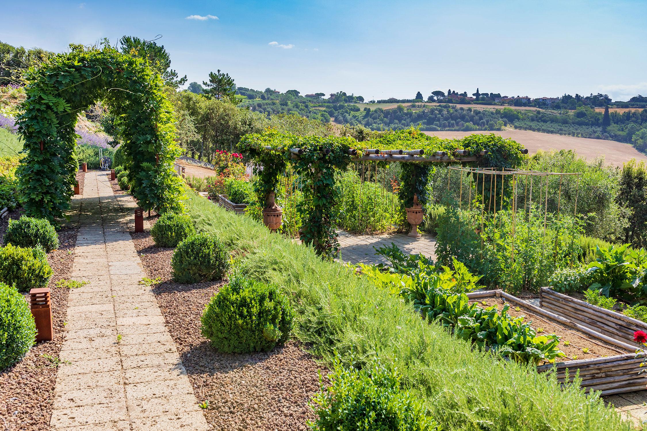 The gardens of the Villa between Tuscany & Umbria, Castiglion del Lago